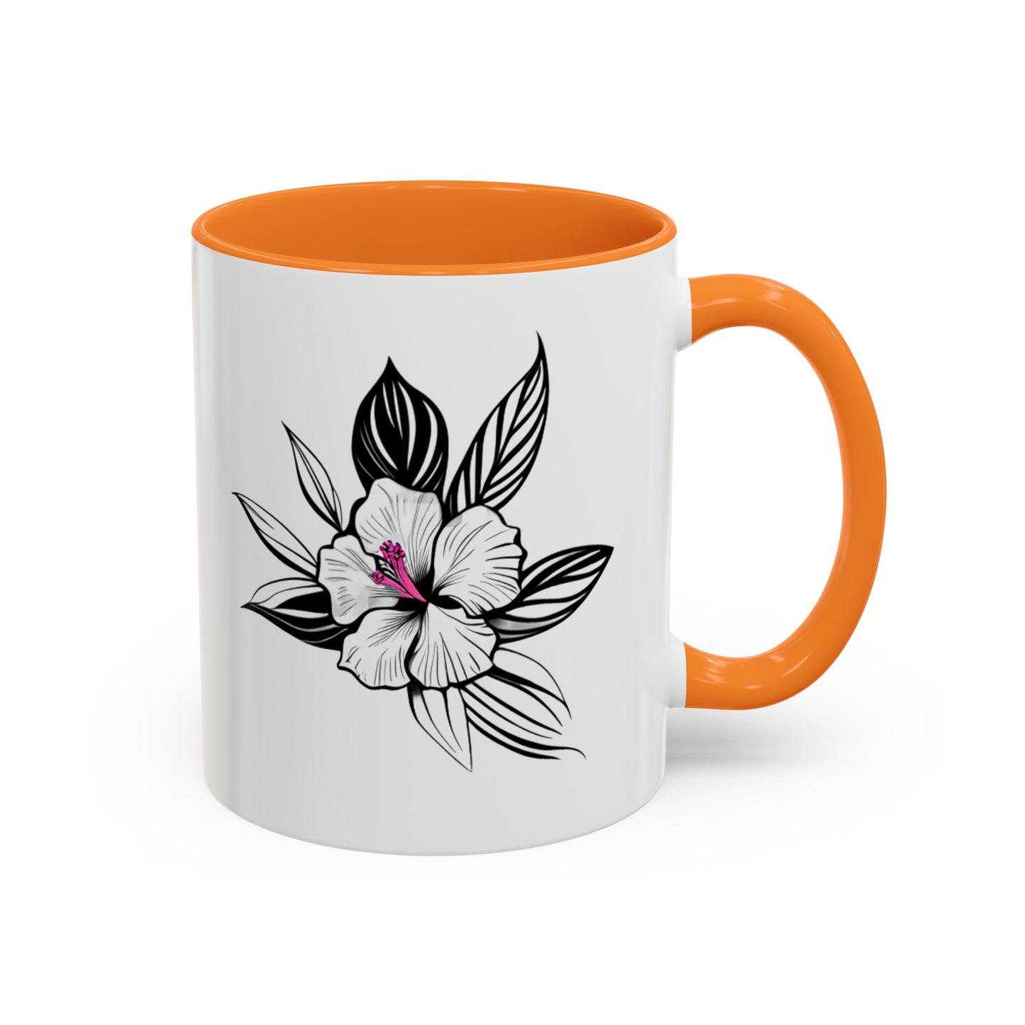 "Elegant Mug: White Orchid - Floral Delicacy for Your Moments", 11oz