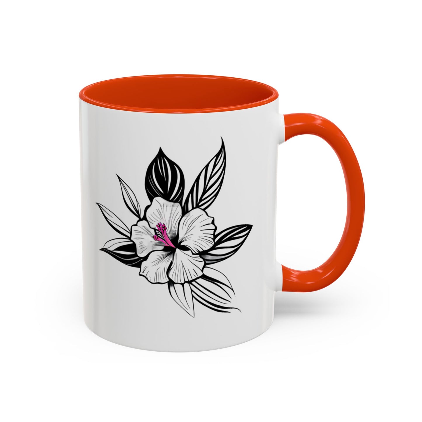 "Elegant Mug: White Orchid - Floral Delicacy for Your Moments", 11oz