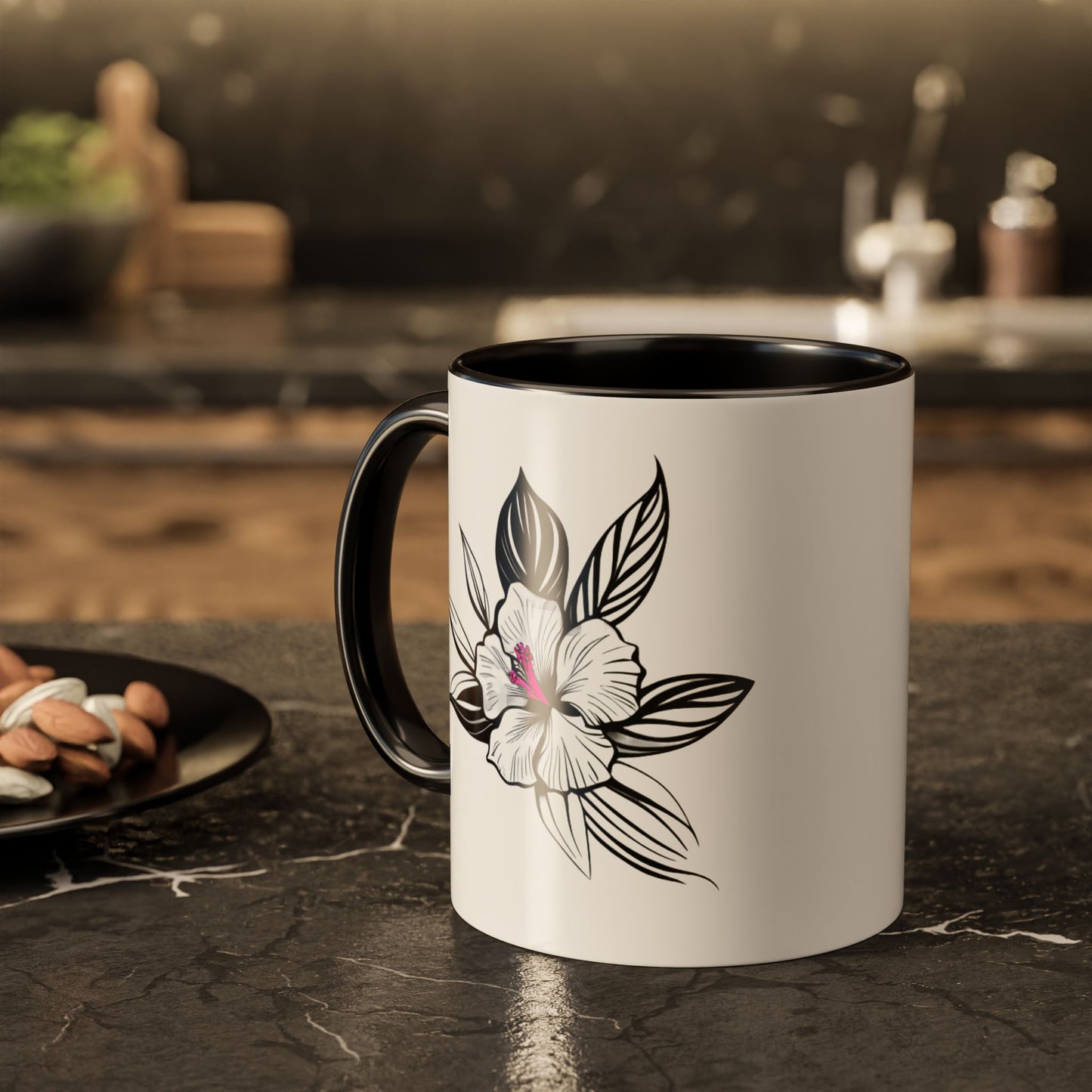 "Elegant Mug: White Orchid - Floral Delicacy for Your Moments", 11oz