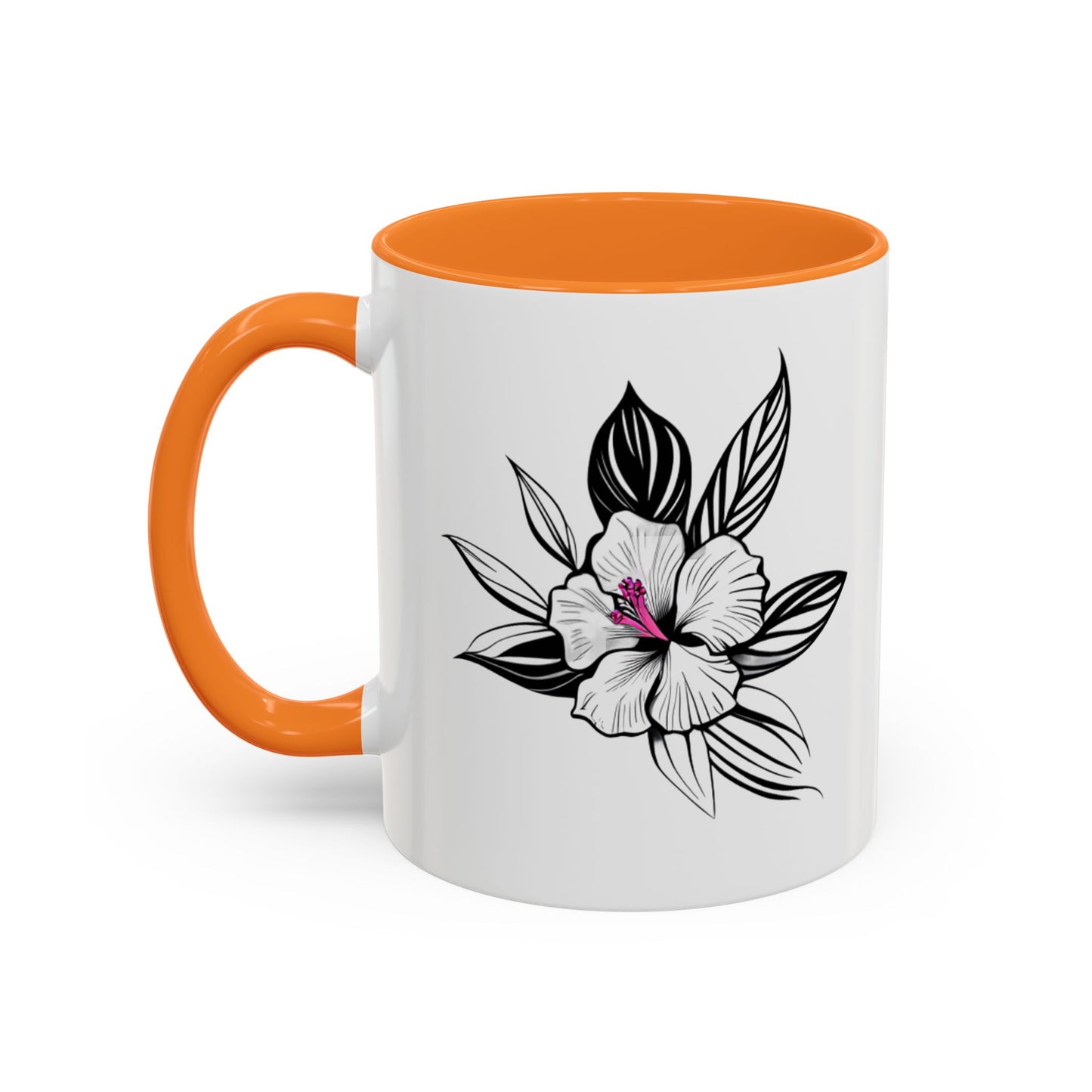 "Elegant Mug: White Orchid - Floral Delicacy for Your Moments", 11oz